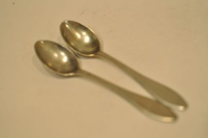 J BN F / 2 szt. - POSREBRZANE ŁYŻECZKI DO KAWY