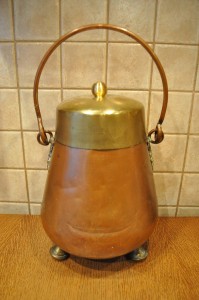 (XIX / XX w) ZABYTKOWE MIEDZIANE NACZYNIE - POJEMNIK