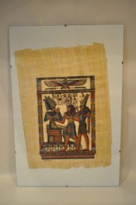 40,0 cm x 45,0 cm / OBRAZ PAPIRUS GRECJA - OPRAWA RAMA SZKŁO