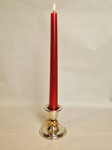 (l. 60 / 70-te XX w) 6,6 cm / 79 g - MAŁY POSREBRZANY ŚWIECZNIK