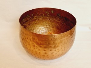 MASYWNA (14,8 cm / 811 g) MIEDZIOWANA DONICZKA KWIETNIK - OSŁONA DONICZKI