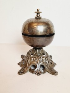 (poł. XIX w) DZWONEK HOTELOWY (12,7 cm / 363 g) - MECHANIZM KRĘCONY