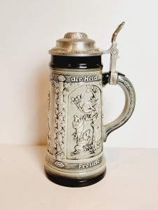 (l. 60-te XX w) SITZENDORF MASYWNY (25,5 cm / 993 g) KUFEL CERAMICZNY