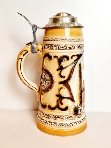 (l. 60-te XX w) SITZENDORF - MASYWNY (25,5 cm / 1,05 kg) KUFEL CERAMICZNY