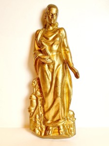 ŚW. BARBARA MASYWNA (47,5 cm / 6,1 kg) RZEŹBA ŻELIWNA (POWŁOKA ZŁOTOL)