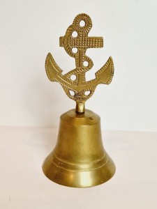 (l. 60 / 70-te XX w) KOTWICA (16,7 cm / 164 g) MOSIĘŻNY DZWONEK STOJĄCY