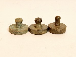 (XIX / XX w) ROSJA / 3 szt. a 2Ф - ODWAŻNIKI FUNTOWE DO WAGI DZIESIĘTNEJ