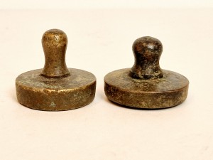 (XIX / XX w) ROSJA / 2 szt. a 2Ф - ODWAŻNIKI FUNTOWE DO WAGI DZIESIĘTNEJ