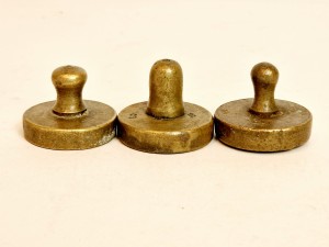 (XIX / XX w) ROSJA / 3 szt. a 2 Ф - ODWAŻNIKI FUNTOWE DO WAGI DZIESIĘTNEJ