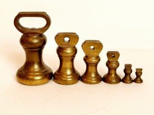 1/4 OZ - 1 LB LIBRASCO 6 szt. (brak 1OZ) / ANGIELSKIE ODWAŻNIKI Z BRĄZU