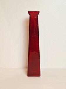 (l. 60 / 70-te XX w) SZKŁO ARTYSTYCZNE (28,3 cm) - WAZON CZERWONY