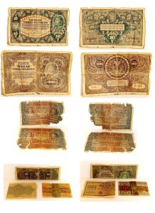 (1916 - 1922) SIEDEM BANKNOTÓW - DESTRUKTY