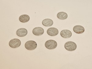 (l. 70 / 80-te XX w) 12 szt. - POLSKIE MONETY 1 zł (aluminium)
