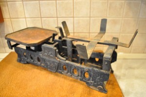 (XIX / XX w) DEUTSCES REICH / "15 kg" ZABYTKOWA WIELKA WAGA SZALKOWA