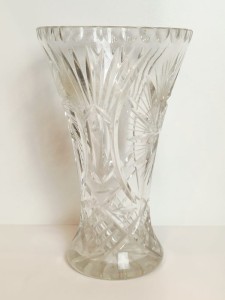 (l. 60-te XX w) KRYSZTAŁOWY WAZON (26,3 cm / 2,46 kg) - SZKŁO 24% PbO