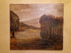 (l. 70 / 80-te XX w) GŁOGÓW / W. HALKOCZY - OBRAZ OLEJNY (80,0 cm x 70,0 cm)