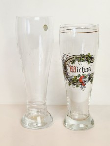 Kpl 2 szt. / DUŻE (25,0 cm / 23,0 cm / 0,6 l) POKALE - KUFLE SZKLANE