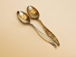 2 szt. / ŁYŻECZKI DO HERBATY (14,4 cm) HEFRA FH MET-60 WZÓR AMERYKAŃSKI 