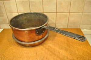 (XIX / XX w) ZABYTKOWY MIEDZIANY GARNEK - RONDEL