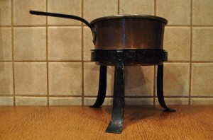 (XIX / XX w) ZABYTKOWY MIEDZIANY PODGRZEWACZ - GARNEK RONDEL