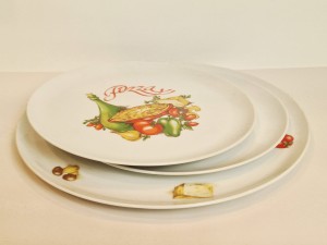 (l. 90-te XX w) CZECHY / THUN BOHEMIA 3 szt. (1+2) - "PIZZA" - TALERZE