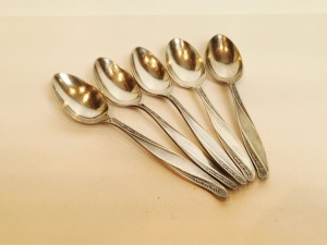 5 szt. - ŁYŻECZKI DO HERBATY (14,6 cm) HEFRA FH MET-60 WZÓR AMERYKAŃSKI