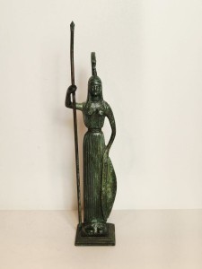 (I poł. XX w) MASYWNA (29,0 cm / 861 g) RZEŹBA Z BRĄZU - ATENA / MINERWA