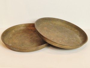 (poł. XX w) KPL 2 szt. - DUŻE (27,0 cm) MOSIĘŻNE SZALKI DO WAGI 20 kg