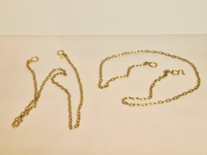 2 x 91,0 cm / STALOWE (mosiądzowane) ŁAŃCUSZKI DO CIĘŻARKÓW - WAG ZEGARA