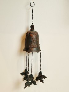 MASYWNY (42,0 cm / 455 g) WISZĄCY MIEDZIOWANY BUDDYJSKI DZWONEK OBRZĘDOWY