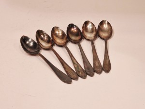 Kpl 6 szt. - ŁYŻECZKI DO KAWY (11,3 cm) HEFRA FH MET-60 WZÓR FRANCUSKI 