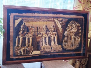 PAPIRUS EGIPT - OLBRZYMI (140,0 cm x 80,0 cm) OBRAZ W OSZKLONEJ RAMIE