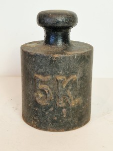 (1884 - 1911) DEUTSCHES REICH / "5 K." ZABYTKOWY ŻELIWNY ODWAŻNIK HANDLOWY