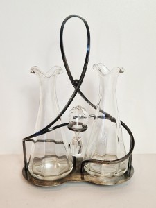 (1922 - 1939) KRAKÓW / M. JAKUBOWSKI - POSREBRZANY KABARET ORYGINALNE SZKŁA