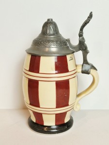 (l. 20 / 30-te XX w) ZABYTKOWY KUFEL CERAMICZNY Z PRZEŚWITKĄ