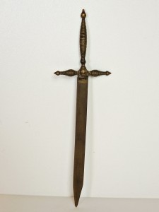 (I poł. XX w) BRĄZ (21,2 cm / 46 g) - STARY NÓŻ DO LISTÓW (KOPERT)