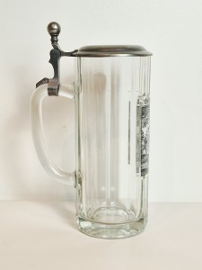 (l. 70 / 80-te XX w) SAHM - KOLEKCJONERSKI KUFEL SZKLANY Z CYNOWĄ POKRYWKĄ