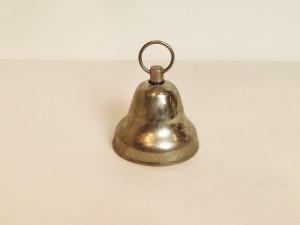 (I poł. XX w) ZABYTKOWY KOLEKCJONERSKI DZWONEK MOSIĘŻNY (niklowany)