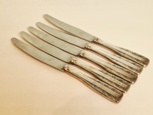 (l. 70 / 80-te XX w) NOŻE (22,0 cm) 5 szt. - HEFRA FH MET-60 WZÓR WSCHODNI 