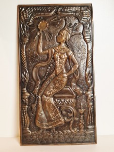 (1978) ZSRR / METALOPLASTYKA PLAKIETA (27,0 cm x 49,7 cm) WYTŁOK MIEDZIANY