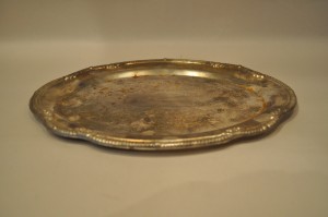 (l. 70 / 80-te XX w) STARA POSREBRZANA TACKA (24,3 cm x 17,2 cm) - PATERKA
