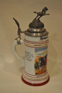 MASYWNY (27,6 cm / 1,01 kg) "PRZEŚWITKA" - LIMITOWANY KUFEL CERAMICZNY Z DEKORACJĄ PRZEŚWITUJĄCĄ