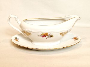 (l. 60-te XX w) MADE IN CZECHOSLOVAKIA - PORCELANOWA SOSJERKA Z PODSTAWKIEM