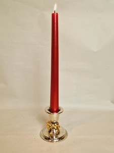 (l. 60 / 70-te XX w) 6,6 cm / 79 g - MAŁY POSREBRZANY ŚWIECZNIK