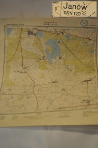 (1961) MAPA 1:25 000 - JANÓW ŁOWIN MOKRE OLSZANKA BZOWO BORKÓW MIROWIEC... 
