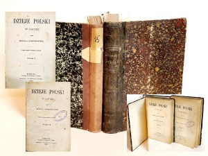 (1880) MICHAŁ BOBRZYŃSKI DZIEJE POLSKI W ZARYSIE (t. 1-2) AUTOGRAF KOMENTARZA (rękopis) 